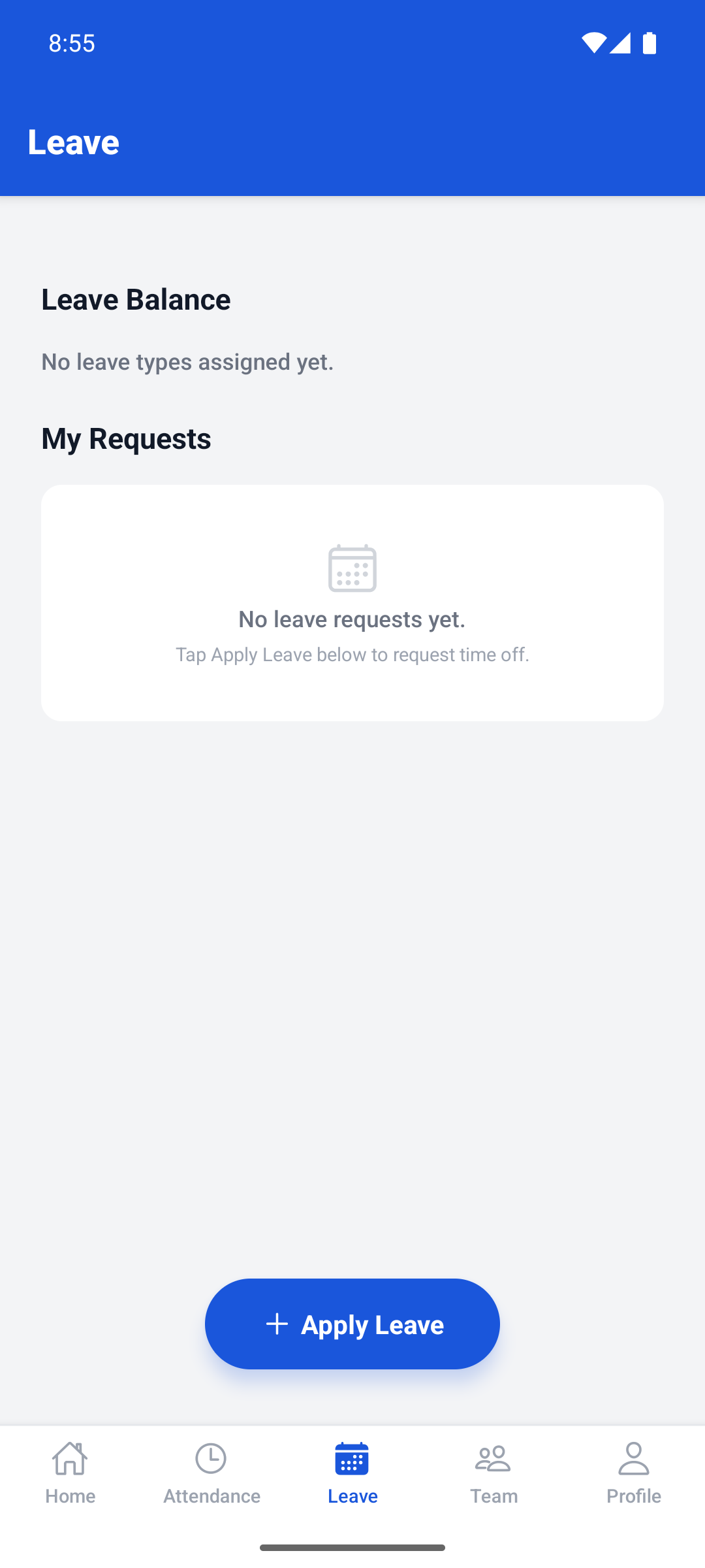 Leave application form